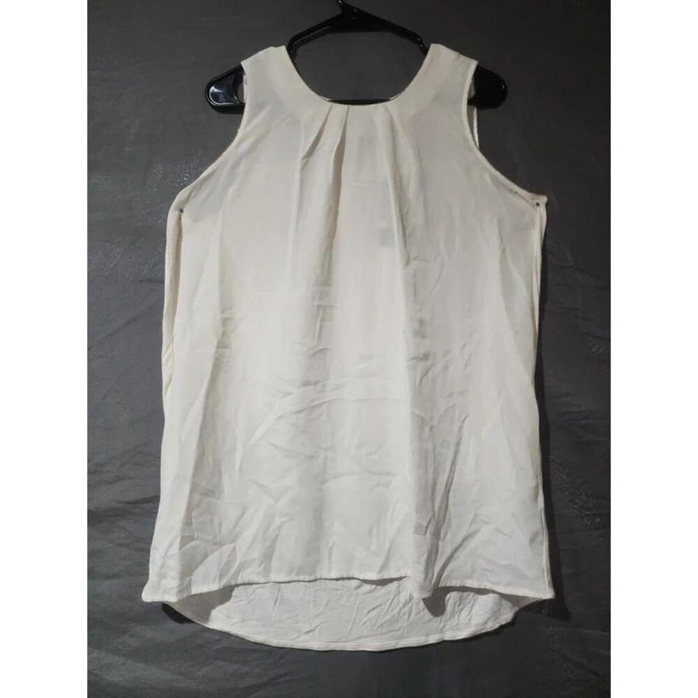 Worthington White Rhinestone Sleeveless Blouse NWT L